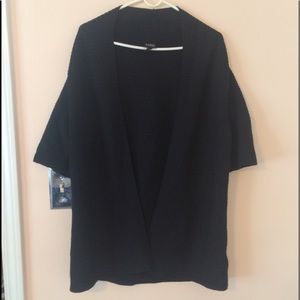 Eileen Fisher Women's Black Merino Wool Cardigan